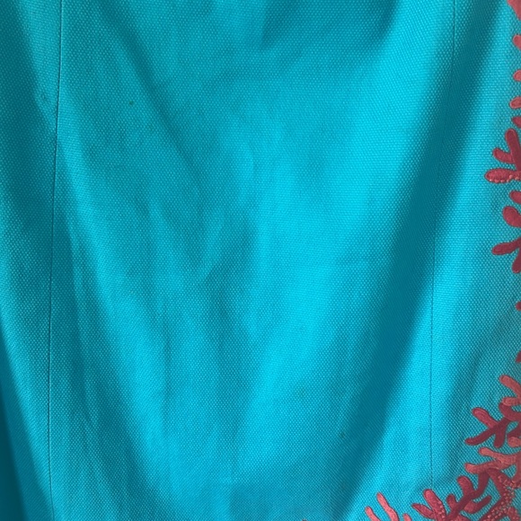 🪸 Lilly Pulitzer Strapless Turquoise and Coral Dress 🪸 - Picture 4 of 5